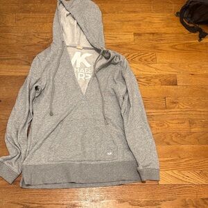 Michael Kors V-Neck Gray Hoodie Sweater